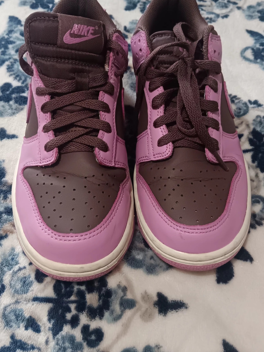 Nike Kids Pink and Brown Low-Top Sneakers